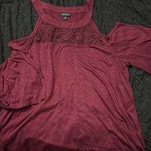 Torrid Women's Wine Cold Shoulder Top